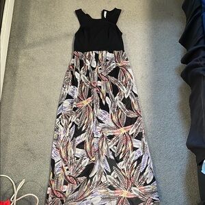 Black and Multicolor Maxi Dress